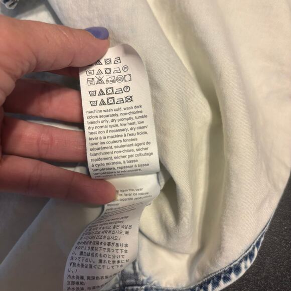 Calvin Klein Men's Short Sleeve Spray Can Indigo Button Down Shirt Size Small S - Picture 7 of 8